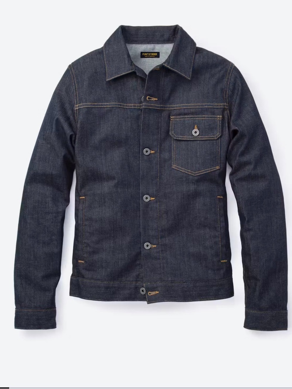 Flint & Tinder men’s stretch denim trucker in dark wash -sold out online